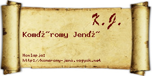 Komáromy Jenő névjegykártya