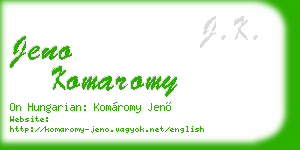 jeno komaromy business card
