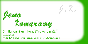 jeno komaromy business card